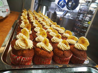 Muffins med banan og creme